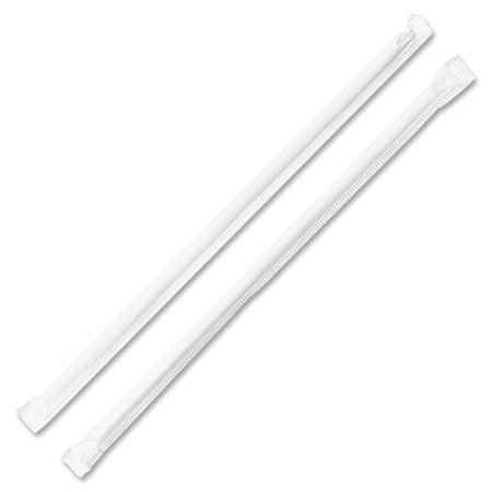 SHEFU PRODUCTS 7.75 in. Jumbo Translucent Straight Straws - Clear SH1887617